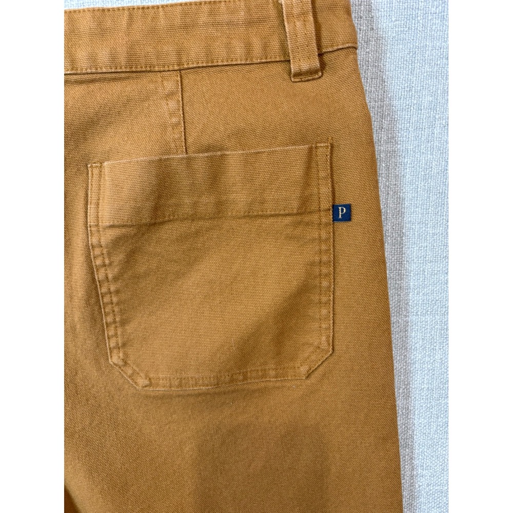 Pendleton Womens Size 12 Ochre Brown Canvas Wide‎ Leg Crop Pants Stretch Cotton - Picture 3 of 10